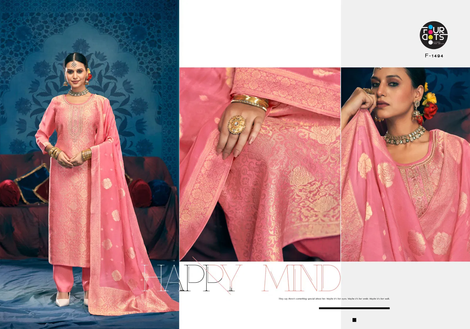Milonee By Fourdots Viscos Organza Designer Salwar Suits Exporters In India
